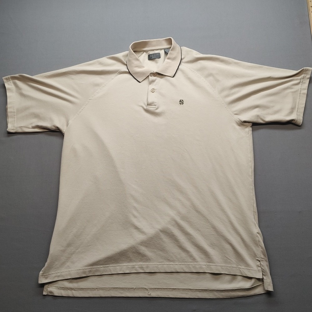 IZOD Men's Khaki Golf Short-sleeved Polo Size Extra Large With Logo